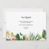 Invitation Les Feuilles floraux tropicaux seront-vous ma serv (Dos)