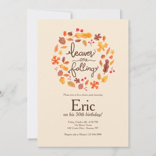 Invitation Les feuilles tombent  (Devant)