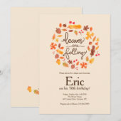 Invitation Les feuilles tombent  (Devant / Derrière)