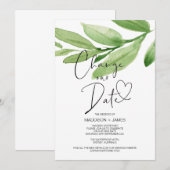 Invitation Les Feuilles verts changent la date de report de l (Devant / Derrière)