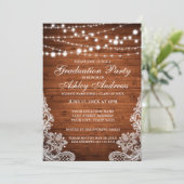 Invitation Les feux de bois rustique Lace Graduation Invitati (Debout devant)