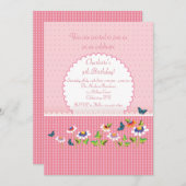 Invitation Les filles aiment l'invitation rose (Devant / Derrière)