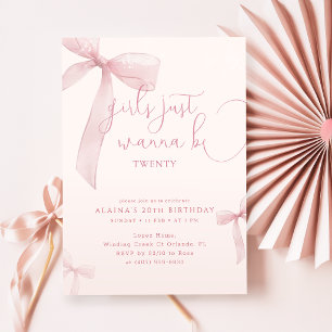Invitation Les Filles au Nœud Rose Veulent tout simplement av