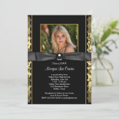 Invitation Les filles Black and Gold Photo Graduation (Debout devant)