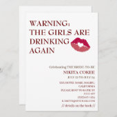 Invitation LES FILLES BOIVENT À NOUVEAU Week-end d'enterremen (Devant / Derrière)