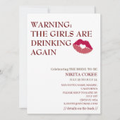 Invitation LES FILLES BOIVENT À NOUVEAU Week-end d'enterremen (Devant)