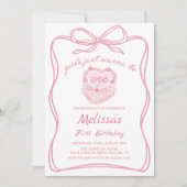 Invitation Les Filles De Bow Rose Voulaient Être Un Anniversa (Devant)