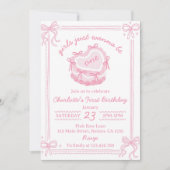 Invitation Les Filles De Bow Rose Voulaient Être Un Anniversa (Devant)