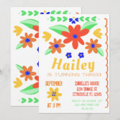 Invitation Les filles de la broderie mexicaine Anniversaire m (Devant / Derrière)