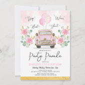 Invitation Les Filles D'Or Rose Conduisent Par Anniversaire P (Devant)