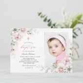 Invitation Les filles du baptême | Photo Pink Watercolor Invi (Debout devant)