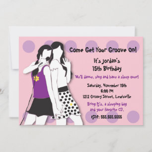 Invitation Les filles du hip-hop chantent en rose et violet