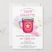 Invitation Les Filles Glamping Camping Anniversaire Sous Les  (Devant)