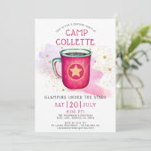 Invitation Les Filles Glamping Camping Anniversaire Sous Les  (Debout devant)