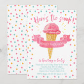 Invitation Les filles ici est l'invitation de baby shower de (Devant / Derrière)