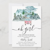 Invitation Les filles L'aventure commence le Baby shower sauv (Devant)