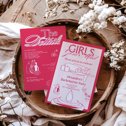 Invitation Les Filles Partis Bachelorette Mild Itinéraire Par