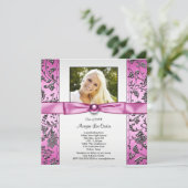 Invitation Les filles Pink et Black Photo Graduation (Debout devant)