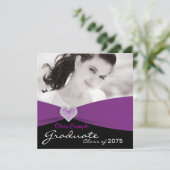 Invitation Les filles Purple et Black Photo Graduation (Debout devant)