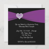 Invitation Les filles Purple et Black Photo Graduation (Dos)