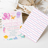 Invitation Les Filles Roses Rétro À L'Encontre De La Mer Prem