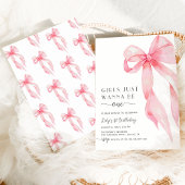 Invitation Les Filles Roses Voulaient Être Un Bow Rose 1er An