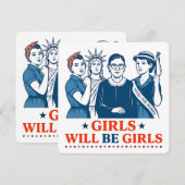 Invitation Les Filles Seront Des Filles 4 juillet Féministes  (Devant / Derrière)