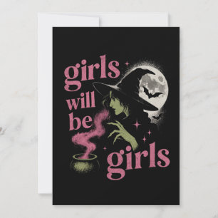 Invitation Les Filles Seront Des Filles Sorcière Féminine Drô