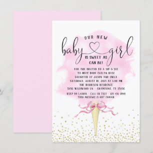 Invitation Les filles sirotent un Baby shower de bonbons en c