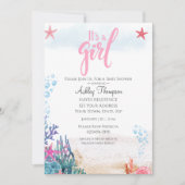 Invitation Les filles sous le Baby shower d'aquarelle de la m (Devant)