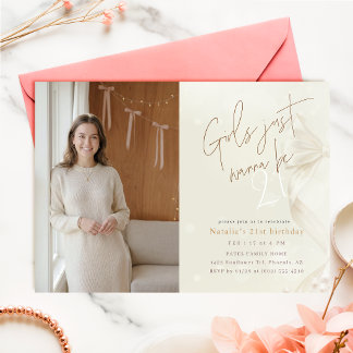 Invitation Les filles veulent juste avoir 21 ans | Photo d'an