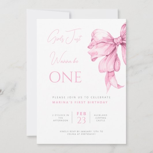 Invitation Les filles veulent juste être un anniversaire (Devant)