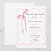 Invitation Les filles veulent juste être un anniversaire rose (Devant / Derrière)