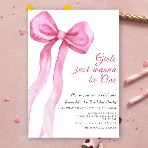 Invitation Les Filles Veulent Juste Être Un Arc Rose Pour Leu