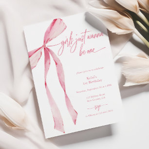 Invitation Les filles veulent juste être un garçon rose 1er a