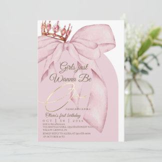 Invitation Les filles veulent juste être un nœud rose pour le