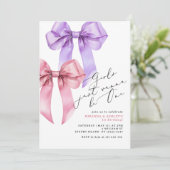 Invitation Les filles veulent juste être une bow rose jumelle (Debout devant)