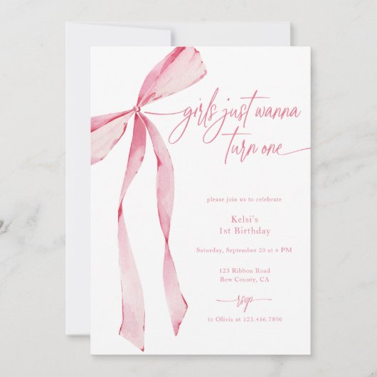 Invitation Les filles veulent juste tourner un cou rose 1er a (Devant)