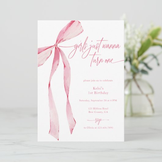 Invitation Les filles veulent juste tourner un cou rose 1er a (Debout devant)