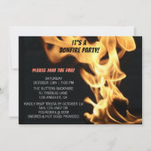 Invitation Les flammes de feu de camp de partie de feu (Devant)