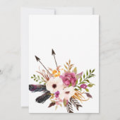 Invitation Les flèches du Boho pleuvent Baby shower floral In (Dos)