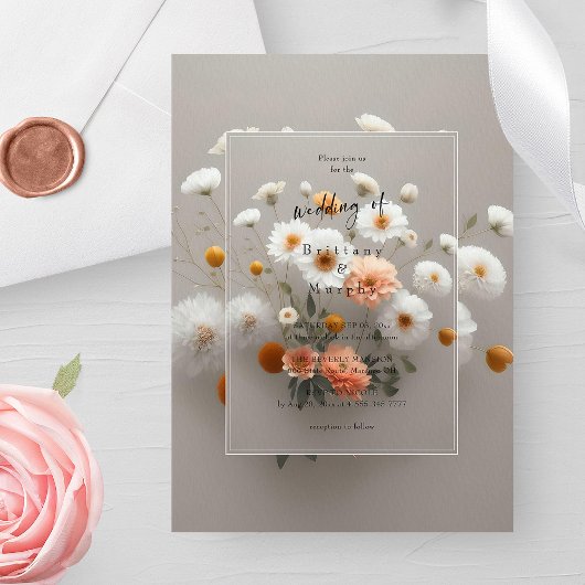Invitation Les fleurs blanches romantiques | Élégant Mariage