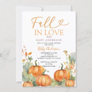 Invitation Les fleurs Citrouilles rouille tombent dans la Fêt