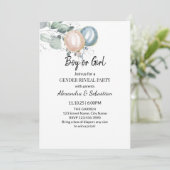 Invitation Les fleurs d'aquarelles révèlent le genre (Debout devant)