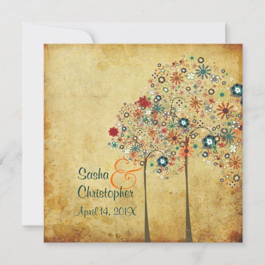 Invitation Les fleurs d'automne Vintages de PixDezines (Devant)