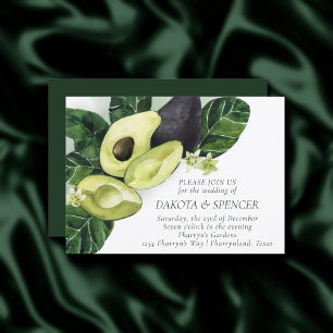 Invitation Les fleurs d'Avocado   Mariage de fruits rustiques