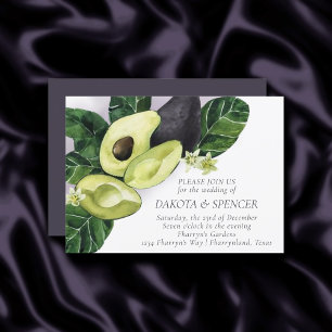 Invitation Les fleurs d'Avocado   Moody Green et Eggplant Pur