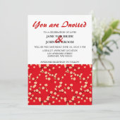 Invitation Les fleurs de cerisiers rouges et blancs (Debout devant)