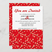 Invitation Les fleurs de cerisiers rouges et blancs (Devant / Derrière)