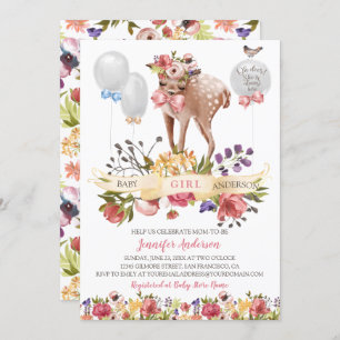 Invitation Les Fleurs De Fils De Fils De Ballons Petit Baby s